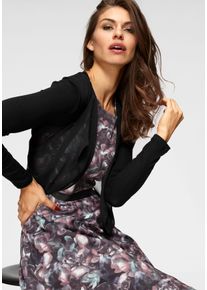 Damen Bolero, schwarz, feminin, Gr. 48, Aniston SELECTED, unifarben, leicht transparent, Feinstrick, Chiffon, Obermaterial: 95% Viskose, 5% Elasthan.
