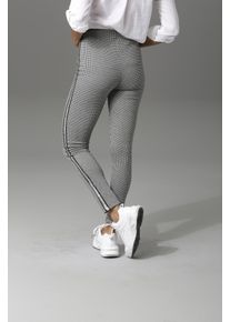 Aniston CASUAL Damen Schlupfhose, grau, modisch, Gr. 42, kariert, Glitzerstreifen, Sweatware, Obermaterial: 65% Polyester, 30% Viskose, 5% Elasthan,