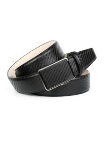 Anthoni Crown Damen Ledergürtel, schwarz, Gr. 85, gemustert, Leder, Gürtel, im Karbondesign
