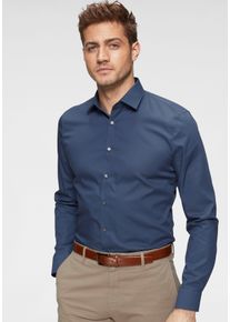 OLYMP Herren Businesshemd "No. Six super slim", blau, klassisch, Gr. 38, unifarben, Web, Obermaterial: 97% Baumwolle, 3% Elastolefin, Hemden,