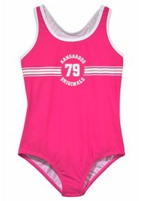 Kangaroos Kinder Badeanzug "Sporty", pink, Gr. 122, unifarben, kontrastfarbene Details, Polyamid, Badeanzüge, mit sportlichem Frontdruck