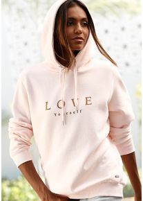 Buffalo Damen Kapuzensweatshirt, rosa, Basic, Gr. 32, unifarben, bedruckt, Sweatware, Obermaterial: 60% Baumwolle, 40% Polyester, Sweatshirts, mit