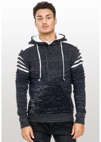 Rusty Neal Herren Kapuzensweatshirt, blau, casual, Gr. XXXL, unifarben, 70% Polyacryl, 30% Baumwolle, Sweatshirts, in modernem Strickdesign