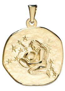 Jobo Damen Sternzeichen-Anhänger "Sternzeichen Wassermann", Gelbgold 333, gold, Gelbgold 333, Schmuckanhänger, 333 Gold