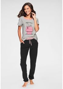 PEANUTS Damen Pyjama, Gr. 32, bunt, Single Jersey, Obermaterial: 100% Baumwolle, mehrfarbig, Basic, Homewear-Sets, mit Snoopy-Print