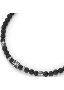 Firetti Herren Kette ohne Anhänger "Schmuck Geschenk Totenkopf, teilweise geschwärzt", Edelstahl-Lava, L: 50cm, silber, Edelstahl, Lava, Halsketten,
