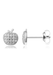 Firetti Damen Paar Ohrstecker "Schmuck Geschenk Silber 925 Ohrschmuck Apple Apfel", Silber 925 (Sterlingsilber), bunt, Silber 925 (Sterlingsilber),