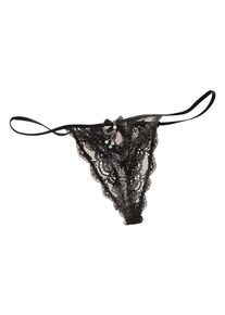 Damen String, Petite Fleur Gold, Gr. 36, schwarz, Spitze, Obermaterial: 90% Polyamid, 10% Elasthan, Unterhosen, aus edler Spitze