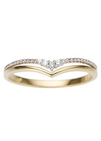 Firetti Damen Diamantring "Schmuck Geschenk Gold 333 Damenring Goldring Diamant", 18, P2 = erkennbare Einschlüsse, Gelbgold 333-Weißgold