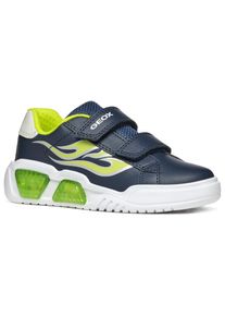 Sneaker Geox "J ILLUMINUS BOY A" Gr. 38, bunt (navy, limette) Kinder Schuhe Sneaker mit cooler Blinkfunktion, Freizeitschuh, Halbschuh, Schnürschuh