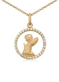 Firetti Damen Kette mit Anhänger "Schmuck Geschenk Gold 333 Halsschmuck Halskette Goldkette Ankerkette", Gelbgold 333, L: 45cm, gold, Gelbgold 333,