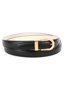 Anthoni Crown Damen Ledergürtel, schwarz, Gr. 85, unifarben, Leder, Gürtel, in Hirschprägung