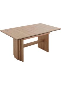 NIEHOFF SITZMÖBEL Wangentisch, H:76cm, braun, NIEHOFF SITZMÖBEL, Dekor, Tische, mit Auszugsfunktion, Tischplatte mit schwarzem Design-Unterleimer