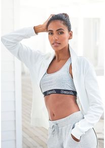 Damen Sweatjacke, BENCH. LOUNGEWEAR, Gr. 32, beige, Interlock, Obermaterial: 100% Baumwolle, unifarben, Basic, Sweatjacken, mit glänzender