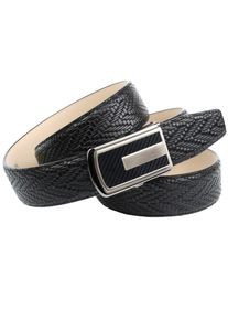 Anthoni Crown Damen Ledergürtel, schwarz, klassisch, Gr. 100, Flechtoptik, Leder, Gürtel, mit Flechtprägung