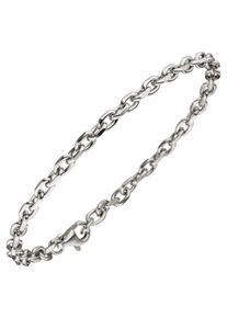 Jobo Damen Silberarmband, Silber 925 (Sterlingsilber), silber, Silber 925 (Sterlingsilber), Armbänder, Ankerarmband 925 Silber diamantiert 21 cm