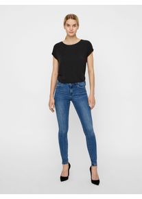 Véro Moda VERO MODA Damen Skinny-fit-Jeans "VMTANYA", blau, feminin, Gr. L, Denim/Jeans, Obermaterial: 69% Baumwolle, 25% Polyester, 3% Elasthan, 3% Viskose,