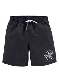 Chiemsee Kinder Badeshorts "Melange Kids", schwarz, Gr. 122, Melange-Effekt, Polyester, Badehosen, mit Logoprint