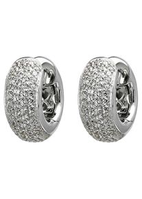 Jobo Damen Paar Creolen, Silber 925 (Sterlingsilber), silber, Silber 925 (Sterlingsilber), Ohrringe, 925 Silber mit 146 Zirkonia