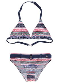 s.Oliver Kinder Triangel-Bikini "Barcelona Kids", bunt, Gr. 158, Colorblocking, Polyamid, Bikini-Sets, im frechen Streifen-Look