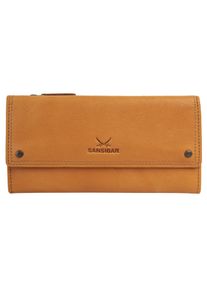 Sansibar Geldbörse, braun, Leder, Strukturmuster, casual, Kleinlederwaren, echt Leder