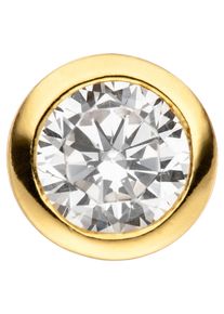 Jobo Damen Runder Anhänger, Silber 925 (Sterlingsilber), gold, Silber 925 (Sterlingsilber), Schmuckanhänger, rund 925 Silber vergoldet mit Zirkonia
