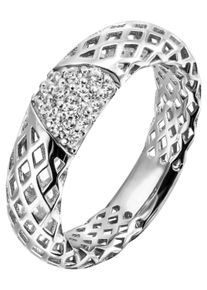 Jobo Damen Fingerring, 58, Silber 925 (Sterlingsilber), silber, Silber 925 (Sterlingsilber), Fingerringe, breit 925 Silber mit 14 Zirkonia