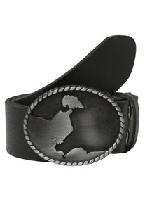 Damen Ledergürtel, schwarz, casual,modisch, Gr. 90, RETTUNGSRING BY SHOWROOM 019, unifarben, Leder, Gürtel, Schließe »Neustadt Schwarz Satiniert Mit