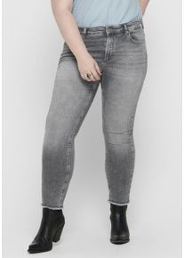 Only CARMAKOMA Damen Skinny-fit-Jeans "CARWILLY REG SK ANK JNS", grau, casual, Gr. 44, Jeans, Obermaterial: 94% Baumwolle, 4% Polyester, 2% Elasthan,