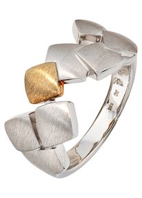 Jobo Damen Fingerring, 52, Silber 925 (Sterlingsilber)-Gelbgold 585, silber, Silber 925 (Sterlingsilber), Gelbgold 585, Fingerringe, 925 Silber mit