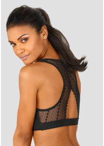 s.Oliver Damen Bustier, Gr. 32, schwarz, Jersey, Obermaterial: 95% Baumwolle, 5% Elasthan. Spitze: 86% Polyamid, 14% Elasthan, unifarben, feminin,