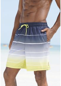 Bench. Herren Badeshorts "Sunset", grau, Gr. M, Farbverlauf, Polyester, Badehosen, mit trendigem Streifenverlauf