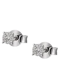 Firetti Damen Paar Ohrstecker "Schmuck Geschenk Gold 585 Ohrschmuck", 0,08 ct SI = kleine Einschlüsse, Weißgold 585-Diamanten, weiß, Weißgold 585,