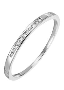 Firetti Damen Diamantring "Schmuck Geschenk Gold 585 Damenring Verlobungsring Goldring Memoire", 54, 0,05 ct SI = kleine Einschlüsse, Weißgold
