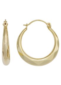 Jobo Damen Paar Creolen, Gelbgold 585, gelb, Gelbgold 585, Ohrringe, rund 585 Gold