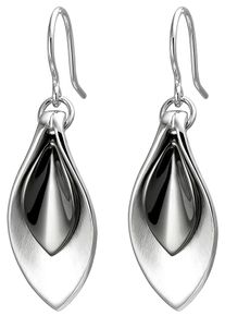 Jobo Damen Paar Ohrhänger, Silber 925 (Sterlingsilber), schwarz, Silber 925 (Sterlingsilber), Ohrringe, 925 Silber bicolor