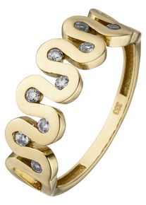 Jobo Damen Fingerring, 54, Gelbgold 333, gold, Gelbgold 333, Fingerringe, 333 Gold mit 9 Zirkonia
