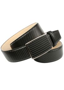 Anthoni Crown Damen Ledergürtel, schwarz, modisch, Gr. 120, gemustert, Leder, Gürtel, für Jeans, Schließe bezogen