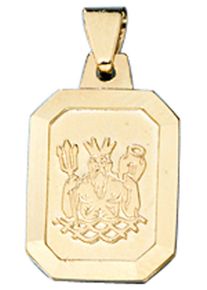 Jobo Damen Sternzeichen-Anhänger "Sternzeichen Wassermann", Gelbgold 333, gold, Gelbgold 333, Schmuckanhänger, 333 Gold