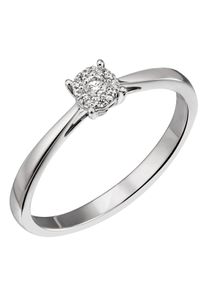 Firetti Damen Solitärring "Schmuck Geschenk Gold 585 Damenring Verlobungsring Goldring LIEBE", 56, 0,32 ct SI = kleine Einschlüsse, Weißgold