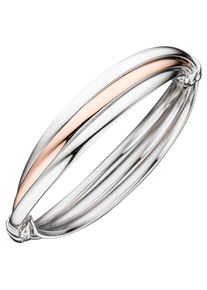 Jobo Damen Armreif, Silber 925 (Sterlingsilber), silber, Silber 925 (Sterlingsilber), Armbänder, oval 925 Silber bicolor vergoldet