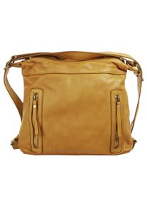 Samantha Look Damen Shopper, gelb, Leder, vintage, Taschen, echt Leder, Made in Italy