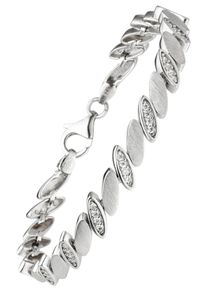 Jobo Damen Armband, Silber 925 (Sterlingsilber), silber, Silber 925 (Sterlingsilber), Armbänder, 925 Silber matt mit 52 Zirkonia 19 cm