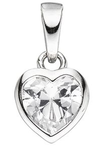 Jobo Damen Herz-Anhänger "Anhänger Herz", Silber 925 (Sterlingsilber), silber, Silber 925 (Sterlingsilber), Schmuckanhänger, 925 Silber mit Zirkonia