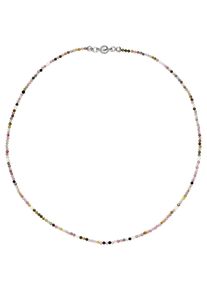 Jobo Damen Kette ohne Anhänger, Perlen-Metall, L: 46cm, bunt, Perlen, Metall, Halsketten, mit Perlen und Turmalin 46 cm