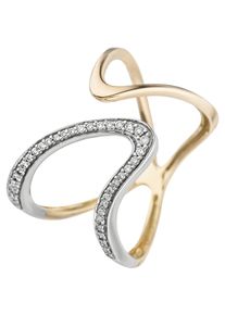 Jobo Damen Diamantring, 52, P1 = bei 10-facher Vergrößerung erkennbare Einschlüsse, Gelbgold 585-Diamanten, gelb, Gelbgold 585, Diamanten,