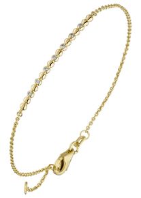 Jobo Damen Armband, Gelbgold 585-Diamanten, gelb, Gelbgold 585, Diamanten, Armbänder, 585 Gold mit 7 Diamanten 17,5 cm