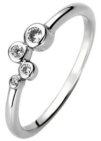 Jobo Damen Fingerring, 50, Silber 925 (Sterlingsilber), silber, Silber 925 (Sterlingsilber), Fingerringe, 925 Silber mit 4 Zirkonia