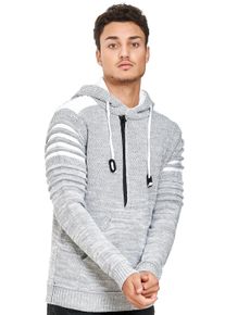 Rusty Neal Herren Kapuzensweatshirt, grau, casual, Gr. XXL, unifarben, 70% Polyacryl, 30% Baumwolle, Sweatshirts, in modernem Strickdesign
