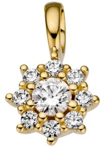 Jobo Damen Ketten-Anhänger "Anhänger mit 9 Zirkonia", Gelbgold 333, gold, Gelbgold 333, Schmuckanhänger, 333 Gold